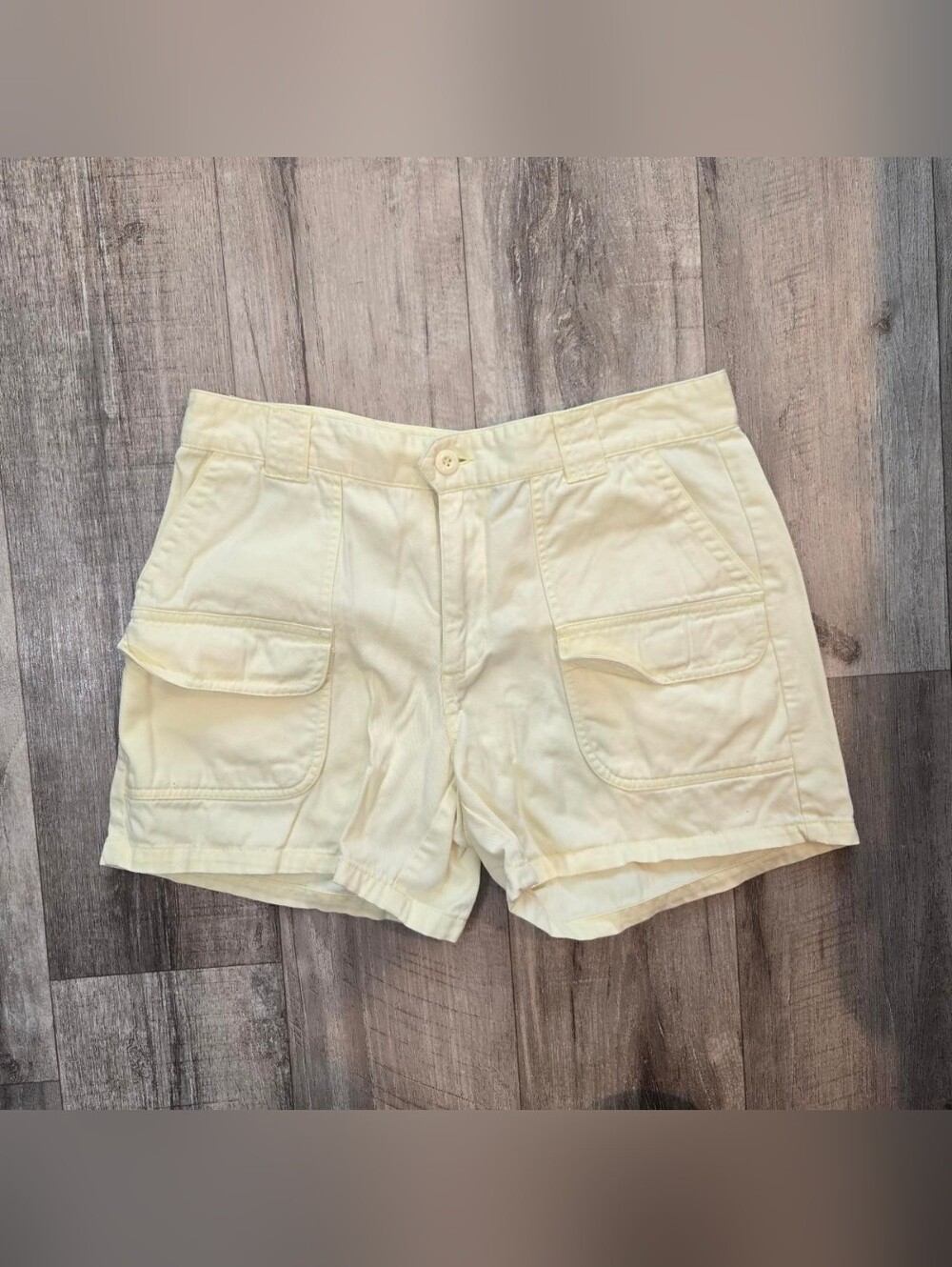 Pastel Yellow Cargo Shorts